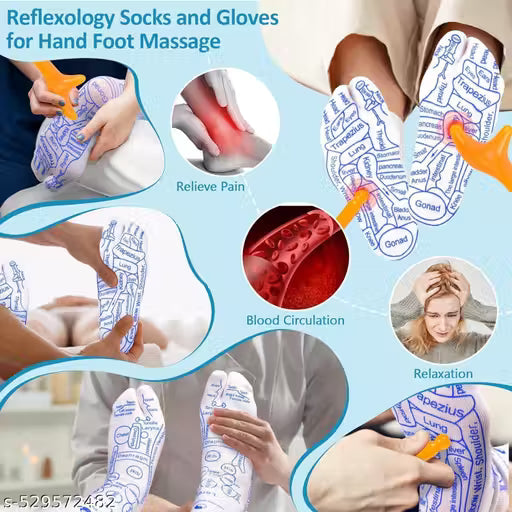Reflexology Massage Socks with Pressure Point Chart and Acupressure Pen