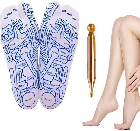 Reflexology Massage Socks with Pressure Point Chart and Acupressure Pen